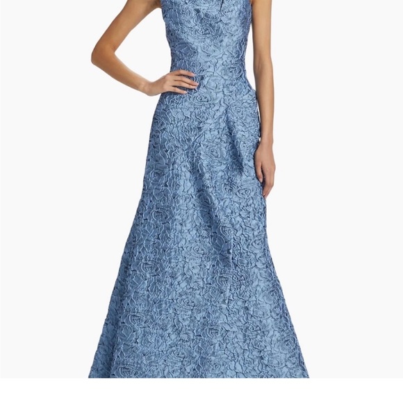Teri Jon Blue Textured Maxi Dress - Picture 1 of 6
